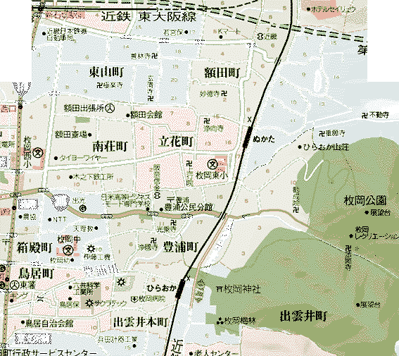 eastosaka map