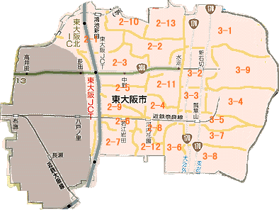 eastosaka map